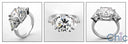 3 Stone 5 Ct Round Trillion Cubic Zirconia Cz Ring