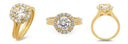 Engagement 1.75 Round center Double Wire Prongs in Halo Cubic Zirconia Cz Ring