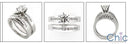 Matching Set 1 Ct Round Center Channel Wedding Cubic Zirconia Cz Ring