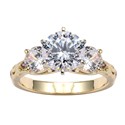 Engagement Round 2 Ct Center 1 TCW Round Cubic Zirconia Cz Ring