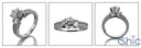 Engagement 1 Ct Round Center Miligree Cubic Zirconia Cz Ring