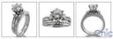 Matching Set 1 Ct Round Center Channel Princess Cubic Zirconia Cz Ring