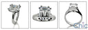 Solitaire Emerald 3 Ct Double Wire Prongs Cubic Zirconia Cz Ring