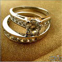 Matching Set .65 Round Center Channel Suited Cubic Zirconia Cz Ring
