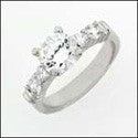 Engagement 1.25 Round center prong set Cubic Zirconia Cz Ring