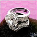 Matching Set 4 Ct Asscher Ct wedding Cubic Zirconia Cz Ring