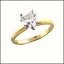 Solitaire 1 Ct Heart Single Stone Tiffany Cubic Zirconia Cz Ring