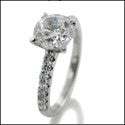 Engagement 1.25 Ct Round Center .30 Pave Cubic Zirconia Cz Ring