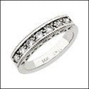Wedding .50 TCW Round in Pave Ct Serrated Shank Cubic Zirconia CZ Band 