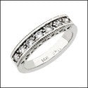 Wedding .50 TCW Round in Pave Ct Serrated Shank Cubic Zirconia CZ Band 