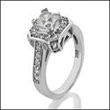 Estate Princess 0.60 Ct in Halo Cubic Zirconia Cz Ring