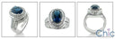 Matching Set 3 Oval Center Pave Curved Wedding Cubic Zirconia Cz Ring