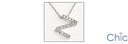 Letter Z Initial Pendant Cubic Zirconia Pave Stones 14K White Gold