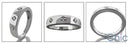 Wedding 1 Ct Princess 3 Stone Bezel Cubic Zirconia CZ Band