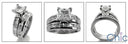 Matching Set 1 Ct Princess Center Round Channel Wedding Cubic Zirconia Cz Ring
