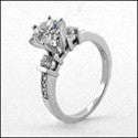 Engagement 1 Ct Round Center narrow Cubic Zirconia Cz Ring