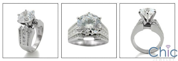Engagement Round 3 Ct Center 2.25 TCW Channel Cubic Zirconia Cz Ring