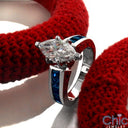 Engagement 1.5 Marquise Center Sapphire Princess Cubic Zirconia Cz Ring