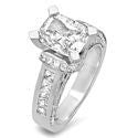 Cathedral Style 3 Carat Radiant Cut Center Cubic Zirconia Ring