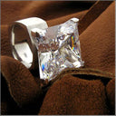Solitaire Giant Treasure 22 Ct Princess Cubic Zirconia Ring