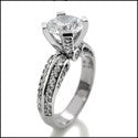 Engagement 1.75 Round CZ Diamond Pave Set Prongs Cubic Zirconia Cz Ring