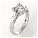 Engagement 1 Ct Princess Center Pave Cubic Zirconia Cz Ring