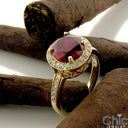Anniversary Ruby 2 Ct Halo Cubic Zirconia Cz Ring