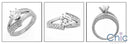 Estate Engraved Shank 1 Ct Round Center Cubic Zirconia Cz Ring