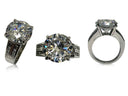 6 carat Round Brilliant Cubic Zirconia Engagement Ring with Channel sides
