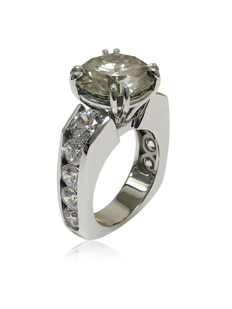 6 Carat Highest quality cubic zirconia Euro shank Engagement ring