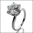 Solitaire 2 Ct Round 6 Prong Tiffany Setting Cubic Zirconia Cz Ring