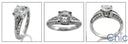 Round 1 Carat High Quality CZ Center Pave Sides Cubic Zirconia 14k White Gold Ring