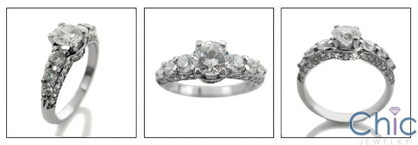 Engagement Round 0.65 Ct Center Share Prongs Cubic Zirconia Cz Ring
