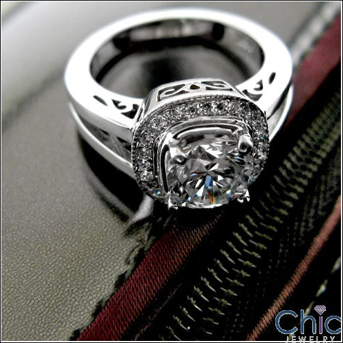 Anniversary 1.25 Round Center Open Cubic Zirconia Cz Ring