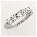 Wedding 5 Round Stone 1 Ct Cubic Zirconia CZ Band
