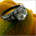 Anniversary 2 Carat Round Center Double Prongs Cubic Zirconia Ring With Bezel and Pave Sides in Yellow Gold