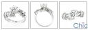 Engagement 1 Ct Round Center Channel Baguettes Twist Cubic Zirconia Cz Ring