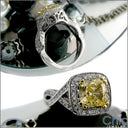 Estate 1.25 Light Canary Cushion Cubic Zirconia Cz Ring