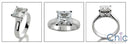 Solitaire 1.5 Princess Engagement Cubic Zirconia 4 Prong 14K White Gold Ring
