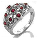 Estate Bezeled Rubies Cubic Zirconia Cz Ring