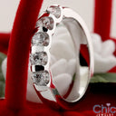 Wedding .50 Round Channel Set Cubic Zirconia CZ 14K White Gold Band