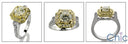 Engagement 1 Ct Round Two Tone Ring Pave Cubic Zirconia Cz Ring