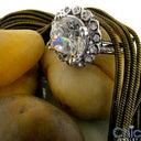Estate 4.5 Round Center in Halo Cubic Zirconia Cz Ring