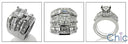 2 Carat Princess Center Fitted Double Bands Cubic Zirconia Engagement Ring Set 14K W Gold