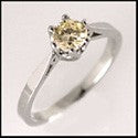 Solitaire Round .50 Ct Stone in Crown Prongs Cubic Zirconia Cz Ring