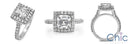 Engagement 1.5 Asscher Pave Halo Cubic Zirconia Ring 14K Gold Ring