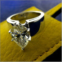 Solitaire 3 Carat Pear Shaped Cubic Zirconia 7mm Wide Engagement Ring 14K White Gold