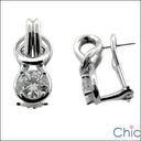 Knot design 1 Ct Round Each Cubic Zirconia CZ Earrings