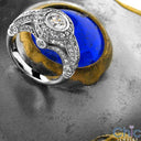 Engagement Round 1 Ct Center Bezel Pave Cubic Zirconia Cz Ring