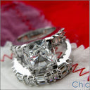 Matching Set 2.5 Cushion Center Flush Baguette Cubic Zirconia Cz Ring